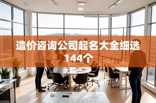 造价咨询公司起名大全细选144个