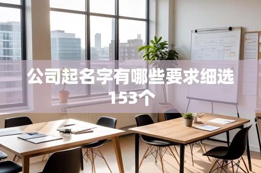 公司起名字有哪些要求细选153个